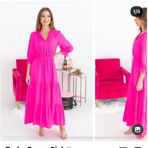 Pink lightweight midi dress - brand SKIES ARE BLUE